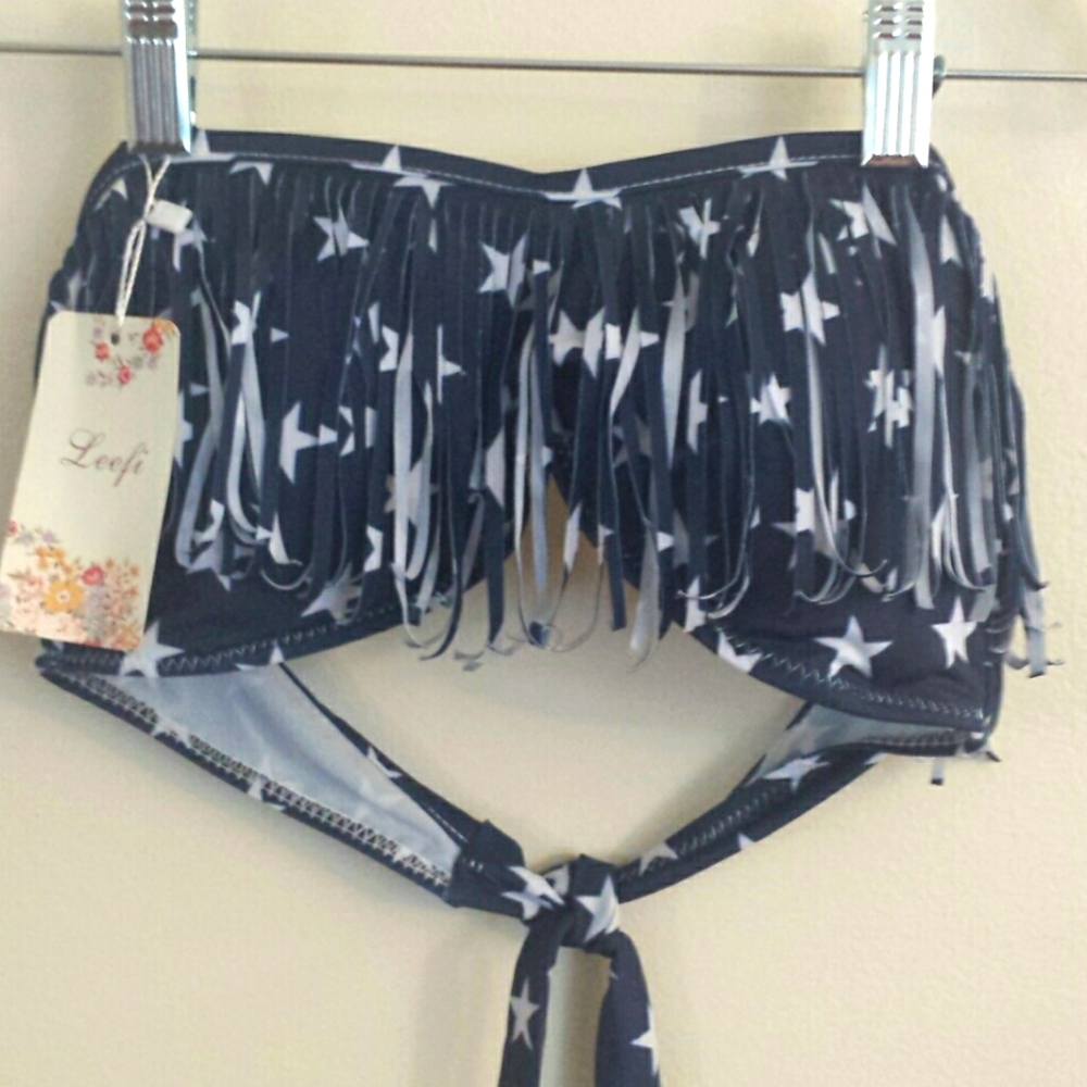 NWT Leefi Fringe bikini top